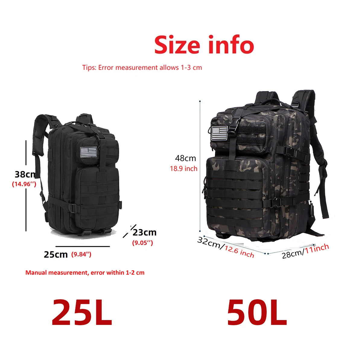 Backpack  Tactical Sports 25L/50L