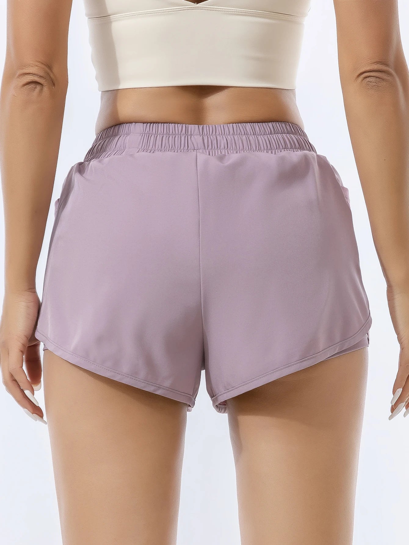 Women's Double Layered Quick-Dry Athletic Shorts,